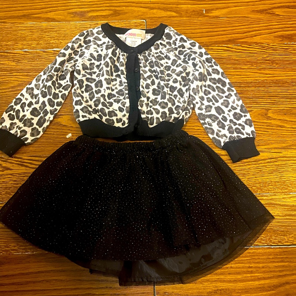 Infant Girls Leopard Sweater and TuTu Skirt